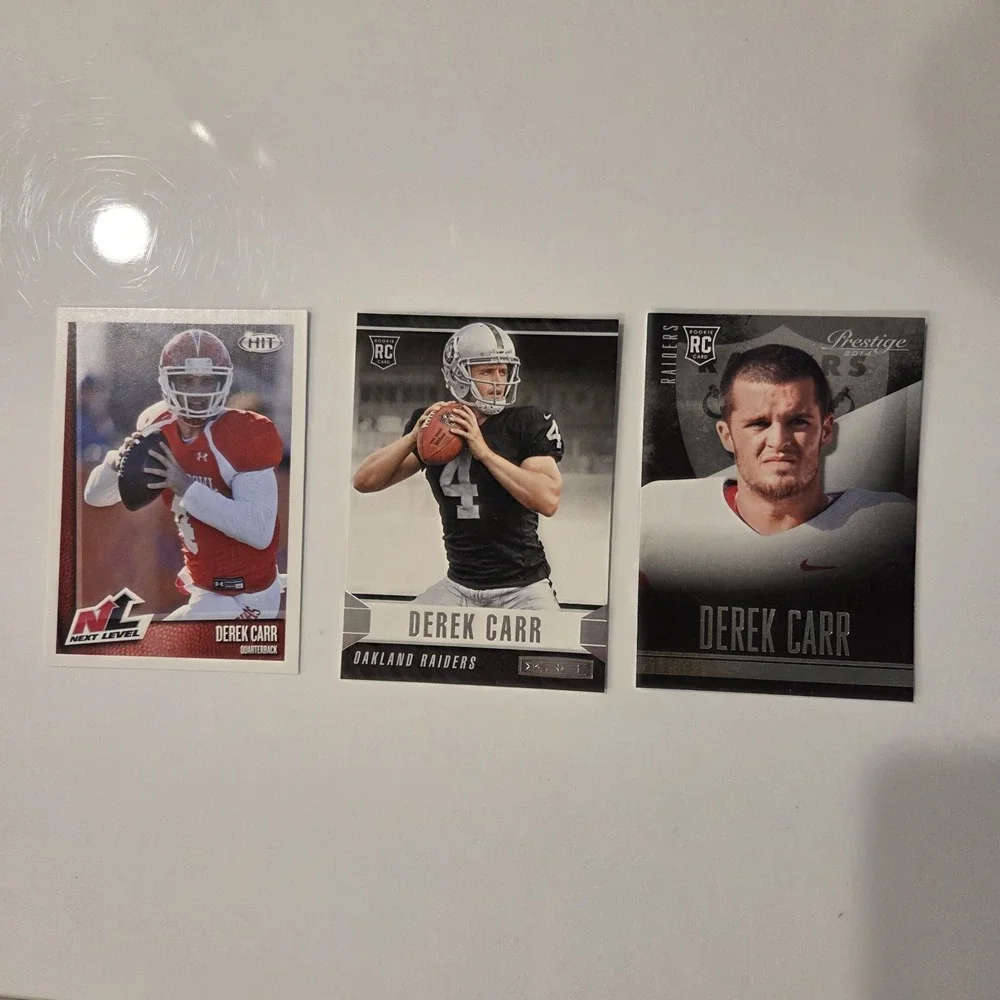 2014 Derek Carr Set Of 3 RC Cards Raiders Football Rookie NFL